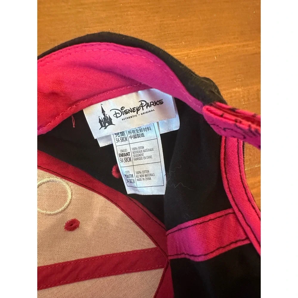 Disney Parks‎ Pink Mickey Mouse Baseball Cap Youth Rhinestone Accents EUC